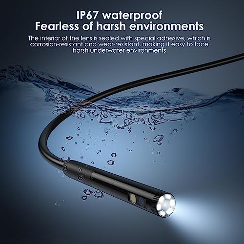 [Dual-Lens] Endoscope Camera with Light,1920 HD WiFi Borescope with Dual Lens,Endoscope 9.8FT Semi-Rigid Snake Cable Pipe Camera,Wireless Waterproof Video Inspection Camera for iPhone, Android, iOS by Aumotop - Image 4