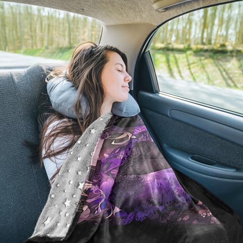 Manta suave para sofá de anime morado, ideal para relajarte en la oficina 8