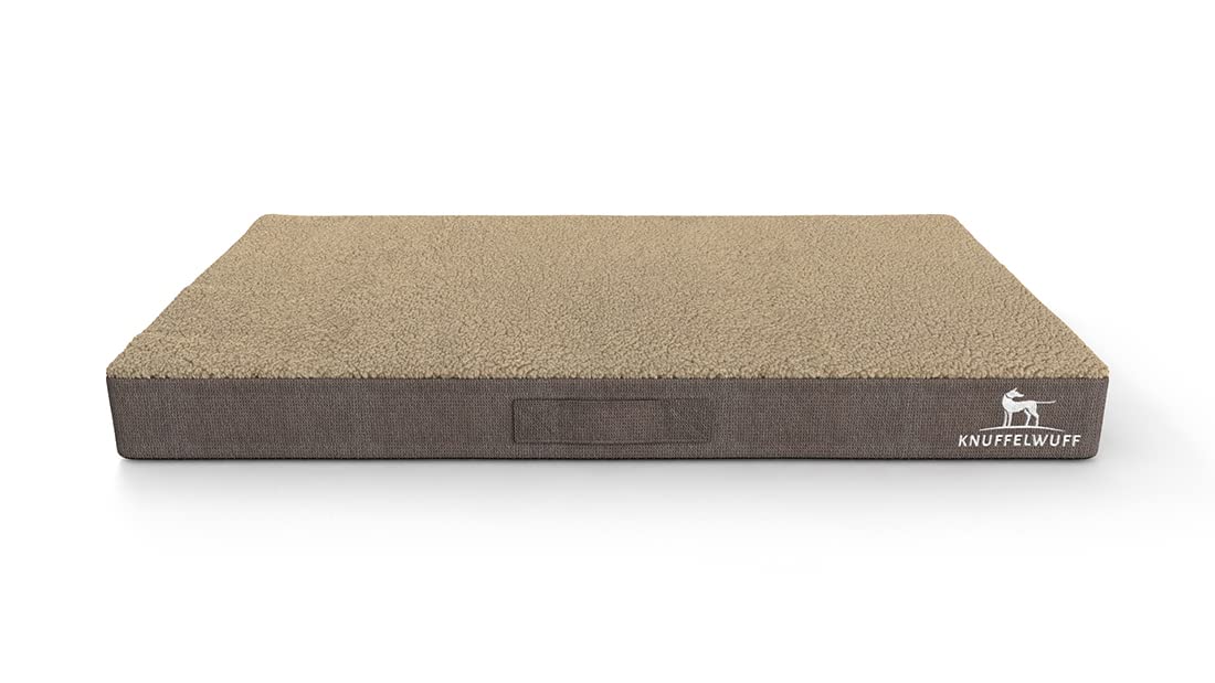 Knuffelwuff Ellenie - Alfombrilla ortopédica para perros (79 x 60 cm, material de peluche y terciopelo, base antideslizante, fácil de limpiar, para perros grandes, medianos y pequeños)