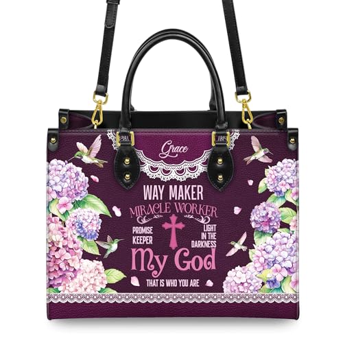 Personalized Leather Handbag for Women, Custom Name Church Bag, Christian Gifts, Christmas Gifts for God Lovers 5