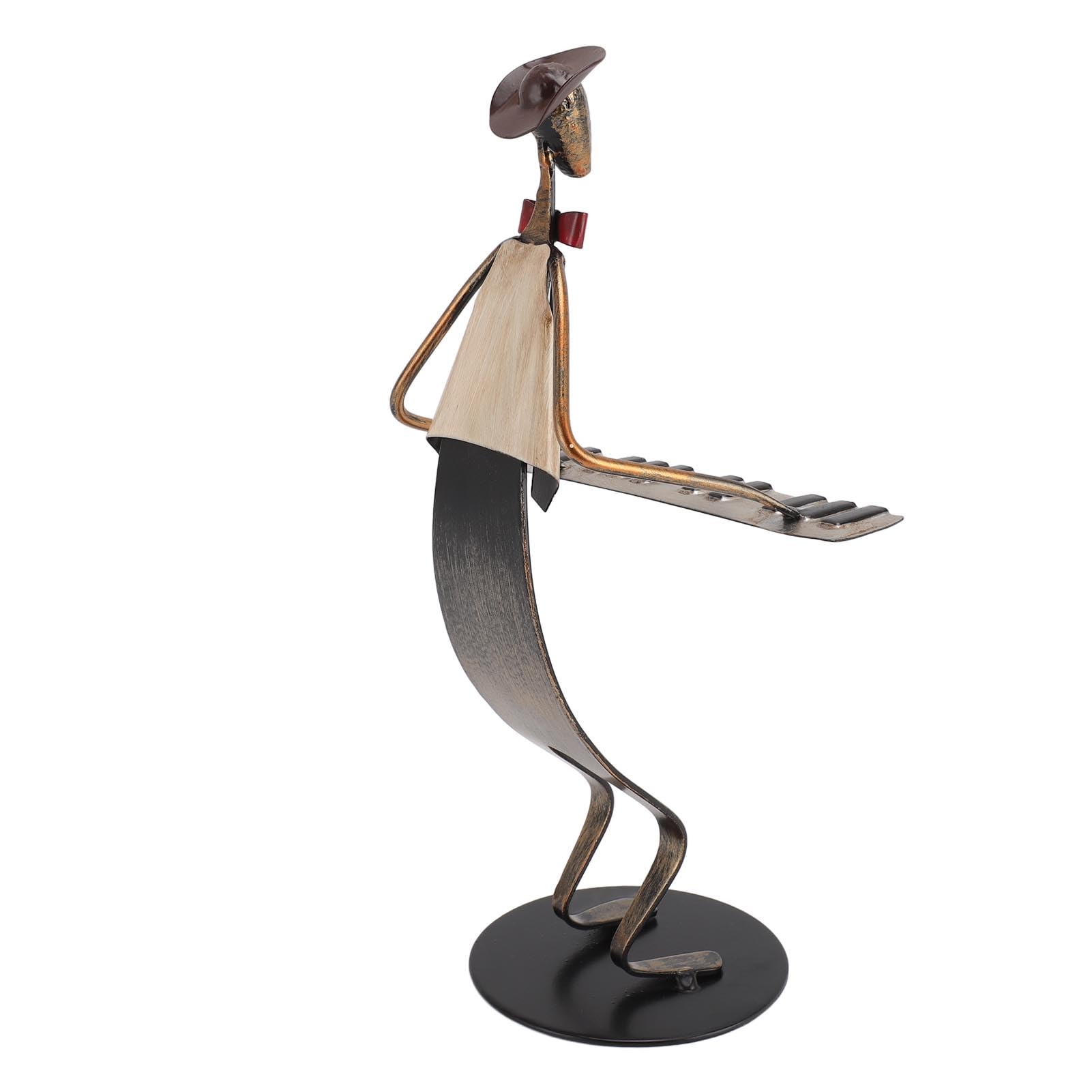 Figurka fortepianu stabilna podstawa elegancka dekoracyjna metalowa statuetka muzyczna ozdoba półka na biurko szafka na wino