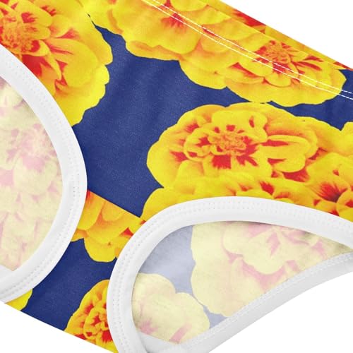 Cotton Girls Underwear Toddlers Yellow Marigold Flowers Navy Blue Panties for Girl Animal Kids Undies Briefs 2t4