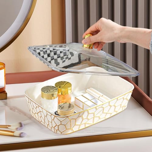 Plateau de collation réutilisable 36.8cm avec couvercle, range-plat transparent pour table ordonnée - 6