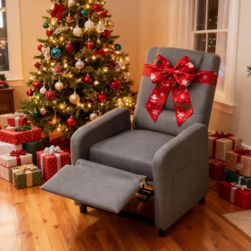 Thanaddo Relaxsessel Fernsehsessel Ruhesessel mit Liegefunktion, Einzelliege Sessel 140° Verstellbarer Rückenlehne, Ergonomisch Lounge Sessel bis 160 kg für Wohnzimmer Heimkino, (Dunkelgrau)