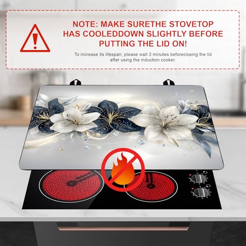 Image of Stove Top Cover Retro Flower Gas Stove Top Cover for Home Decoration Kitchen Pad Non-Stick Washable Cooktop Covers Countertop Protector Keep Stove Clean 28 inchx20 inch (Flower)