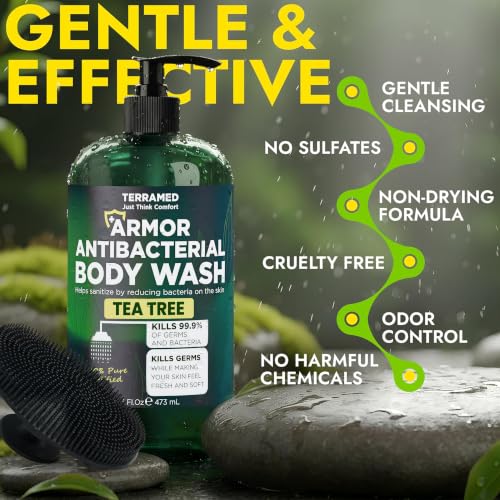 Image of Antibacterial Body Wash with Tea Tree Oil for Back Acne & Skin Irritation