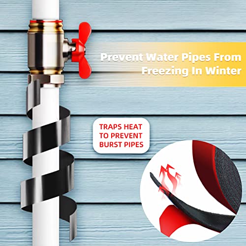 2 In X 13 Ft Pipe Insulation Tape - Sponge Rubber Foam Tape - Weather Resistant Water Pipe Wrap Tape - Foam Pipe Insulation - For Winter Water Line Winterizing Heat Preservation #TOP5