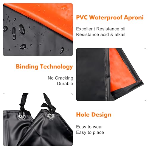 2 Set Waterproof Apron, 45.27" Heavy Duty Work Apron, Chemical Acid Stain Oil Resistant Aprons, Butcher Aprons with Adjustable Strap for Men, Women Professional Kitchen Apron for Pet Shop Car Wash BBQ - Image 4