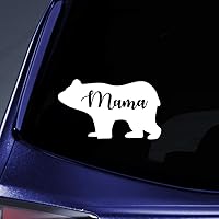 Vista 1 de Calcomanía de silueta de mamá oso para computadora portátil de 5.5 pulgadas (blanco)