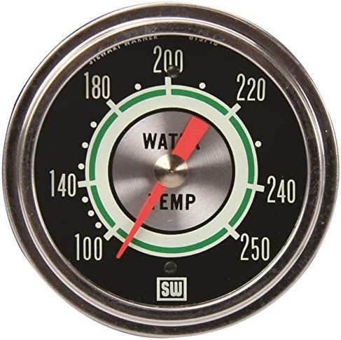 Stewart Warner 692H-72 Green Line 2-5/8" Water Temperature Mechanical Gauge