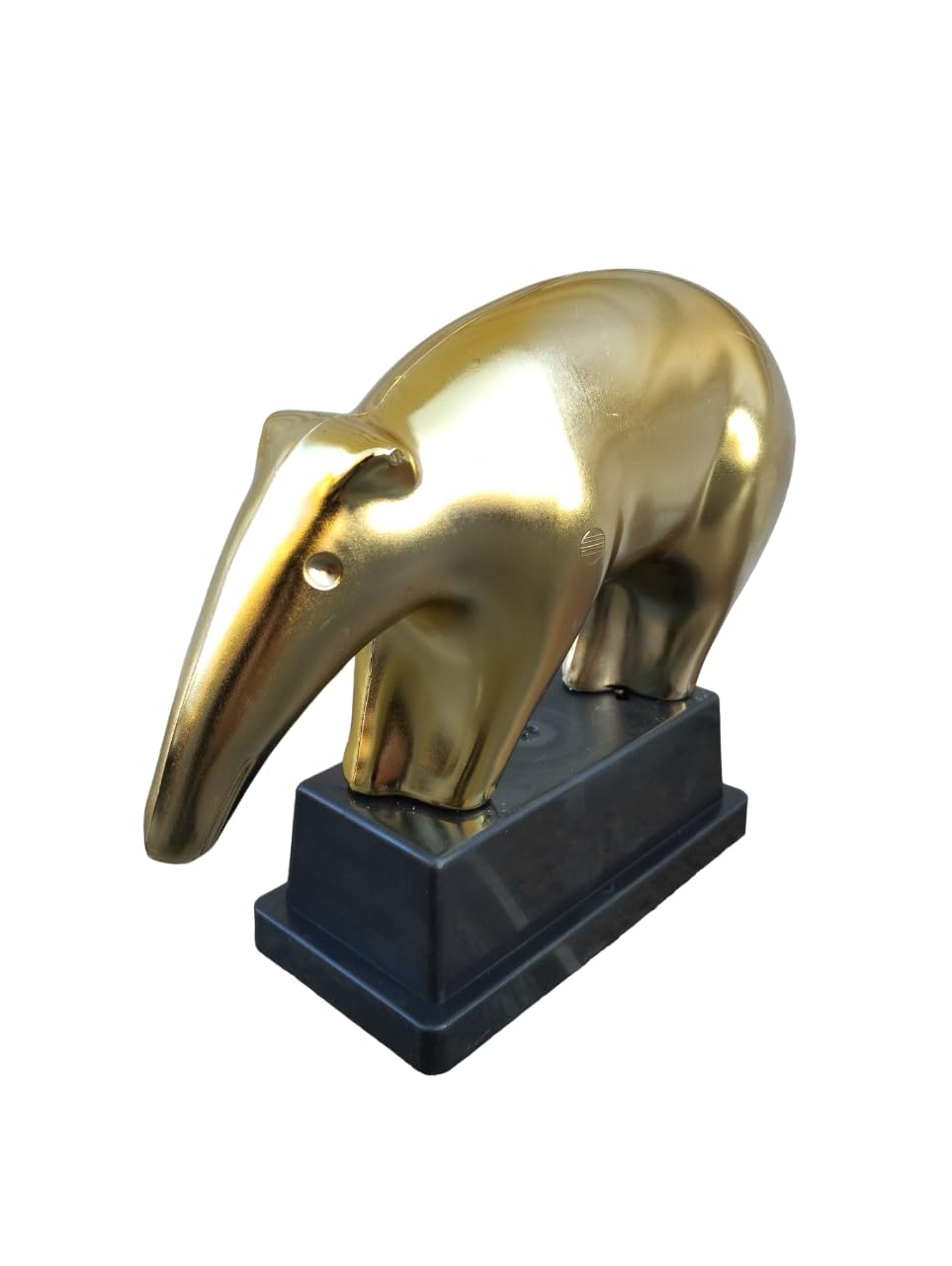 Tapiro D' Oro Trofeo personalizzabile Scherzi per Festa Compleanno Premio scherzo Statuetta oscar con dedica tapiro personalizzato Regali scherzo Divertente Con Targhetta Misura 19x17x7 cm
