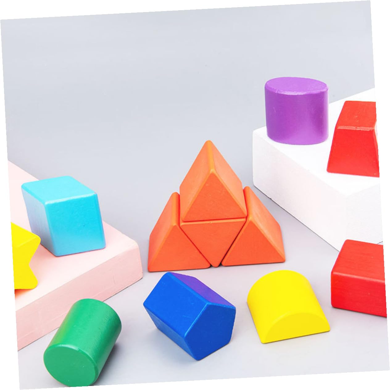 FRCOLOR Caja de Bloques de Construcción de Madera Premium con Juguete Educativo de Clasificación de Formas para Desarrollo de Habilidades Motoras y Rompecabezas Montessori