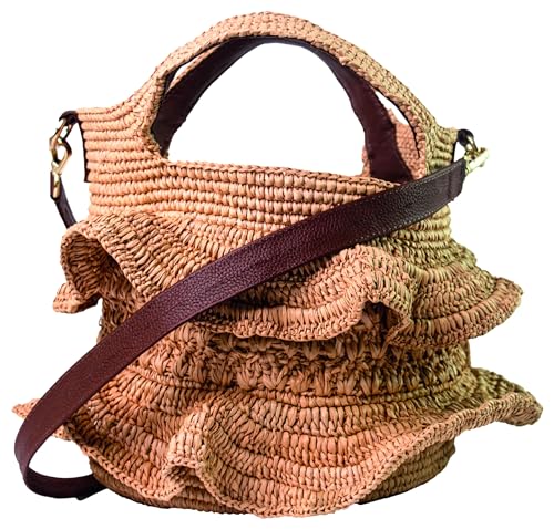 Record-Breaking National Health Care Fraud Takedown Charges 324 Defendants for $14.6 Billion in Alleged Fraud 9 Ruffle Medium Bag with Leather Strap, Beige Straw / Cognac Leathe...