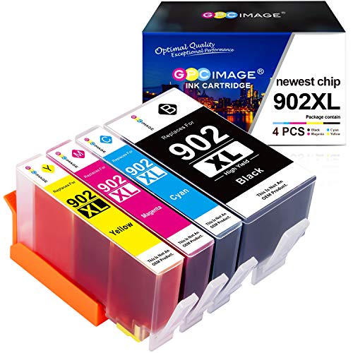 GPC Image Compatible Ink Cartridge Replacement for HP 902XL 902 XL Ink High Yield to use with OfficeJet Pro 6968 6978 6958 6962 6954 6960 6970 6979 6950 6975 (Black, Cyan, Magenta, Yellow, 4 Pack)