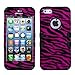 MYBAT IPHONE5HPCTUFF2DIM019NP Premium TUFF Case for iPhone 5 - 1 Pack - Retail Packaging - Zebra Skin Hot Pink/Black