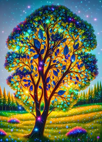 Peinture sur toile arbre opalescent pour salon moderne