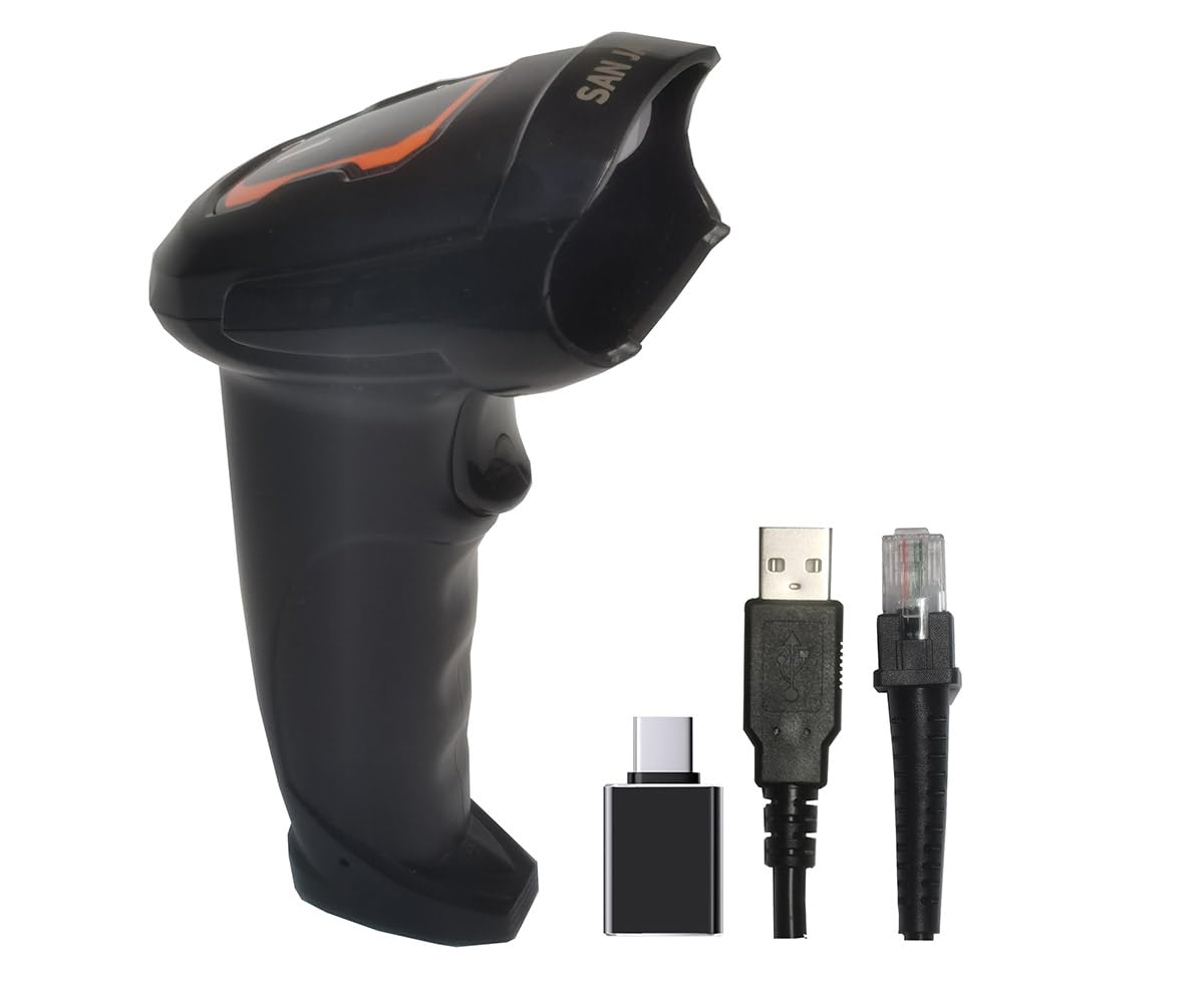 2D Hand Wired USB Barcode Scanner Bar Code Scanners Reader Black for All User