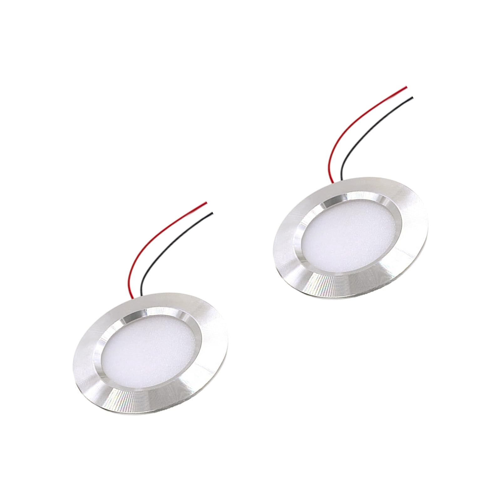 Khzen Silver Pack Of 2 Energy Efficient Recessed Led Cabinet Light 12V Aluminum Alloy Texture Under Lighting Led Cabinet Lamp