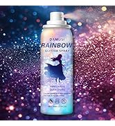 DAMUSI Pink Body Glitter Spray, Shiny Hair and Body Glitter Spray for Clothes, Holographic Glitte...