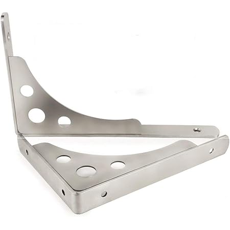 Amazon Lewu 棚受け金具 L字型 ステンレス アイアンブラケット ２way シェルフ 重荷重用 ネジ入り 2個セット 0mm 棚受