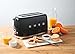 Smeg TSF02BLUS 50's Retro Style Aesthetic 4 Slice Toaster, Black