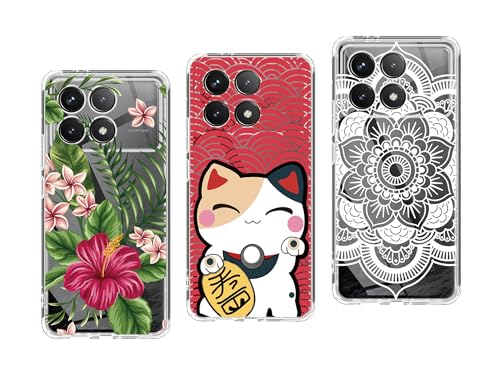 Coque de téléphone Xiaomi Poco F6 Pro 5G Lot de 3 Gel souple Antichoc Motif relief - vue 2