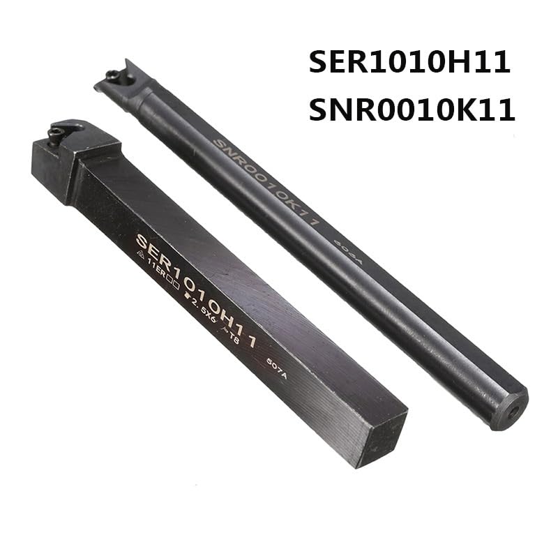 SER1010H11 SNR0010K11 10mm High Quality CNC Boring Bar Thread Turning Tool Lathe Cutter Tools Holder for 11ER 11IR Inserts(1PC SER and 1PC SNR)