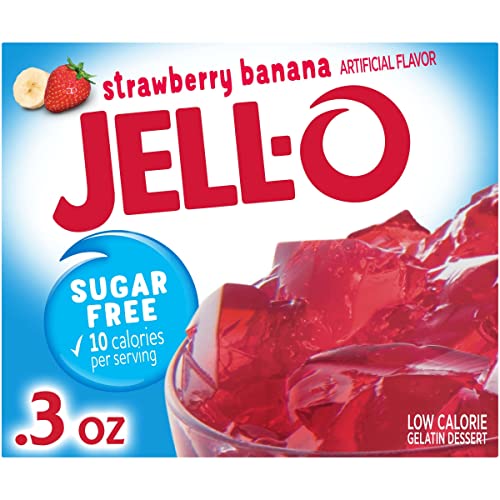 Jell-O Zero Sugar Gelatin Dessert Mix, Strawberry Banana Flavor, Low