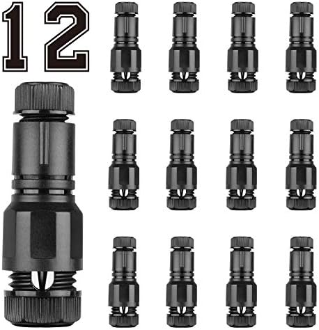 Deioxhy 12Pcs Low Voltage Wire Connectors Waterproof 12-20 Gauge Landscape Lighting Connector Cable Connector for Landscape Path Lights,Malibu Paradise Moonrays and Other Outdoor Lighting Accessories