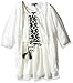 My Michelle Big Girls' Peasant Dress with Drawstring Tassel Waist, Embroidery and Fringed Vest