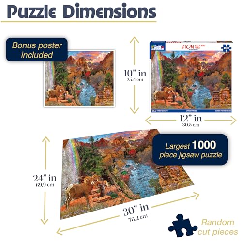 White Mountain Puzzle de 1000 Piezas Escénico Red Rock, Parque Nacional Zion | Piezas Grandes, Regalo para Adultos y Familia, 24"x30" miniatura 2