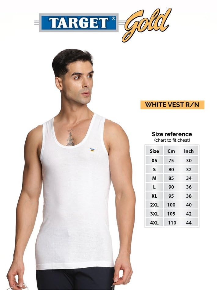 Image of Men's Vest - 100% Cotton, White, Comfortable, Breathable, Baniyan for Men(Pack of 4)