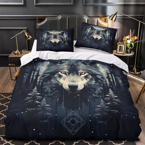 Housse de couette en microfibre imprimé 3D avec fermeture éclair parure de lit king