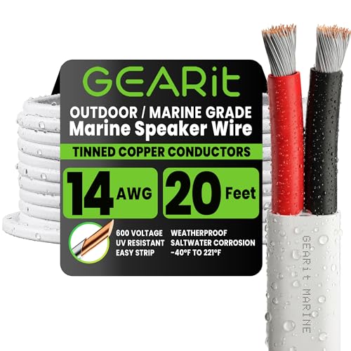 Image of GEARit 14 Gauge Marine Wire, 14 /2 AWG Tinned Copper Electrical Wire, 20ft