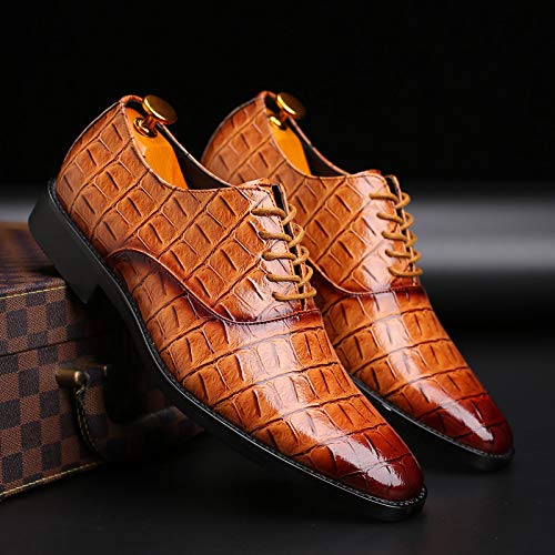 Men's Fashion Leather Dress Shoes Lace-up Genuine Leather Formal Business Tuxedo Dress Shoes2