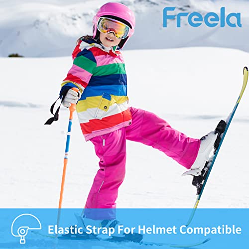 Freela Ski Goggles Snowboard Snow Skiing Snowboarding Equipment Winter Snow Sport Glasses Goggles Anti-fog UV Protection Mirror Clear Goggles for Toddler Kids Girl Boy Youth Snowmobile Snowboard Gear - image 6