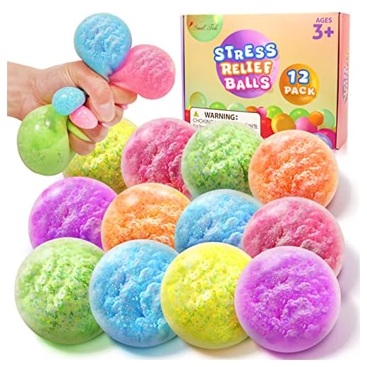 Squeeze Dough Stress Ball 12pack - Sensory Squishy Stress Balls in Bulk for Kids Anxiety Relief,Soft Stretchy Fidget Squeeze Ball Anti-stress Squish Balls for Autism,ADHD Adult and Kids
