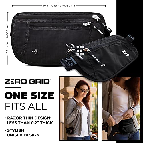 Money Belt For Secure Travel - Concealed Travel Pouch W/Rfid Blocking - Secure Important Documents And Money - Durable, Water-Resistant Rip-Stop Nylon W/Rfid Sleeves Set #TOP5