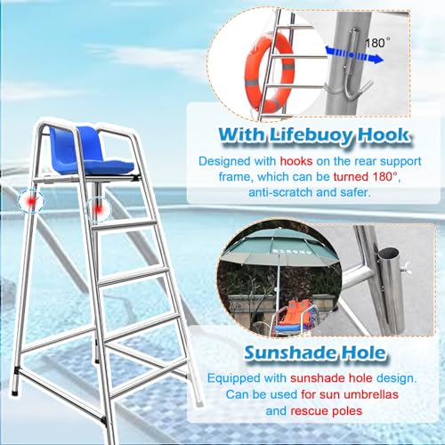 Silla de Vigilancia para Piscina en Acero Inoxidable 304 miniatura 5