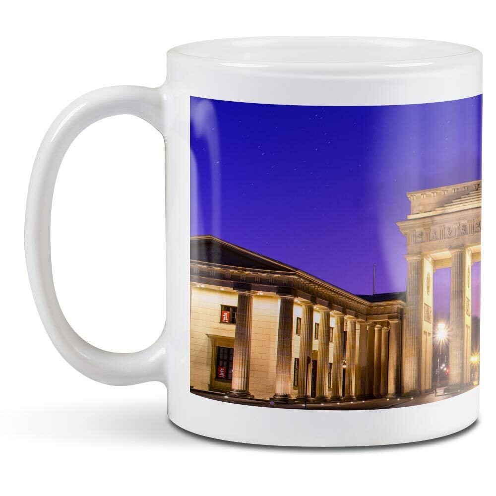MUGSVILLA White Ceramic Mug - Brandenburg Gate Berlin Printed Coffee and Tea Ceramic Mug- 11OZ Ceramic Coffee Mug 0531