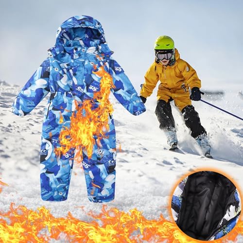 Kids Ski Suit Snowsuit One 𝗣iece Water-proof Ski Jumpsuits Overalls Boys Girls Winter Insulated Boys Ski Pants 162