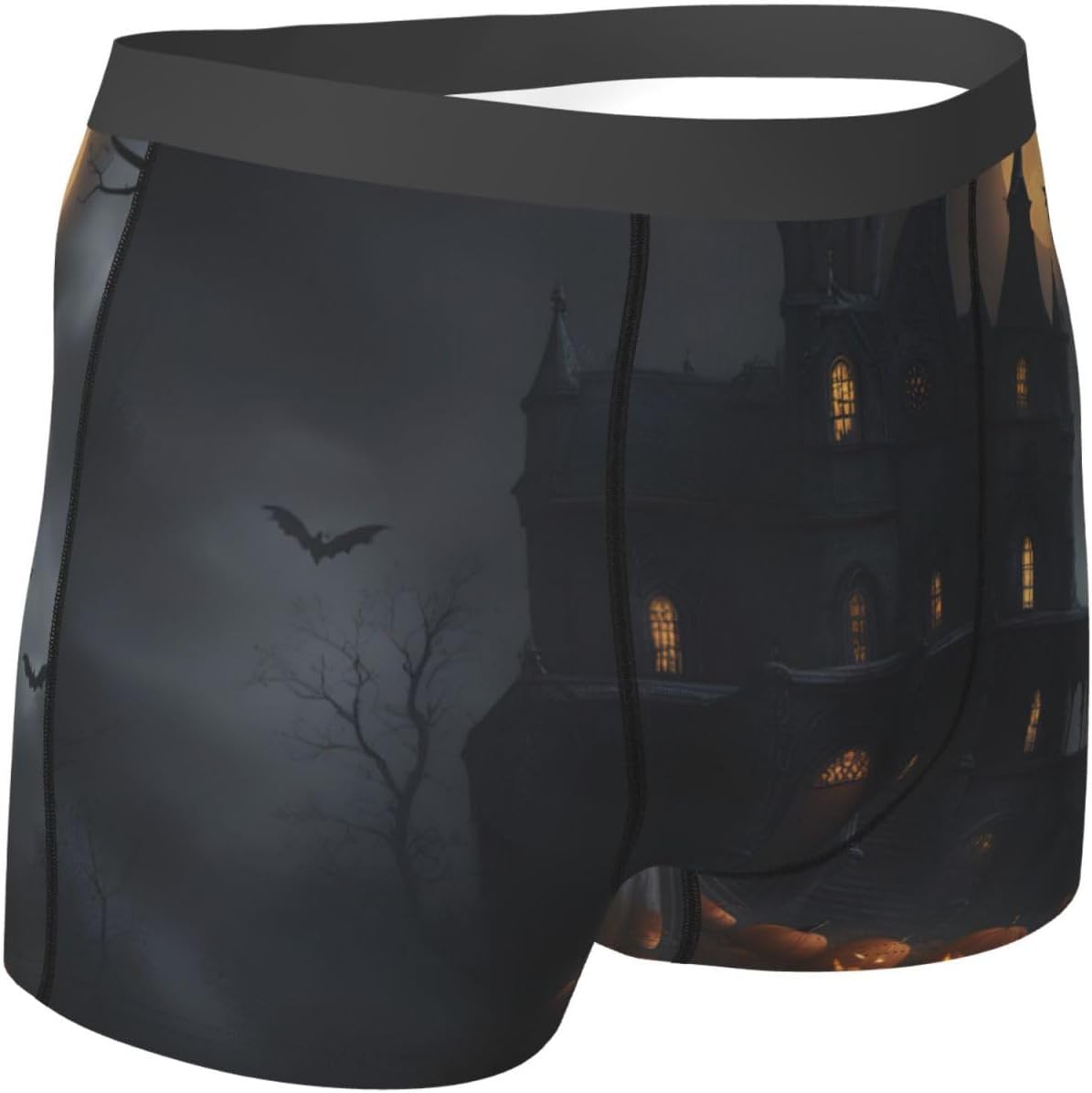 Halloween Goth Print Men'S Boxer Briefs, Breathable Comfortable Mens Underwear With Soft Stretch Fabric