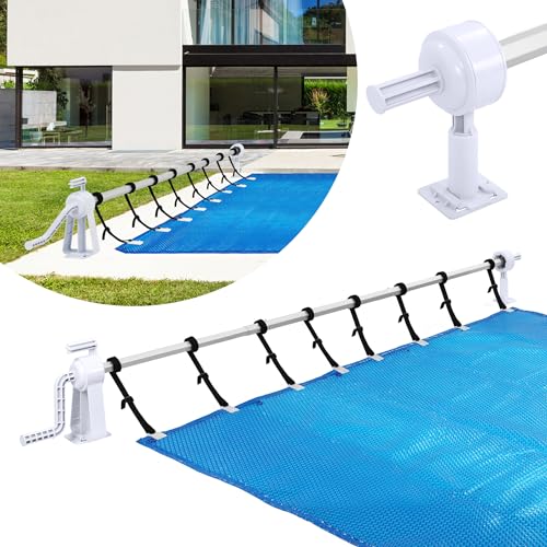 VA-Cerulean Aparato de enrollamiento para piscina, sistema de enrollado móvil, accesorios para lonas de piscina, lona solar, incluye cintas, 1,05 – 6,15 m