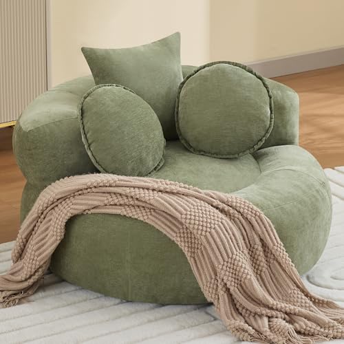 WUTUTUEE Round Oversized Chair Floor Sofa Chair, Chenille Compressed Circle