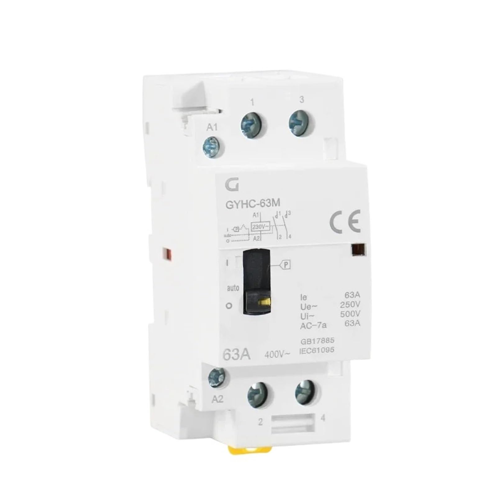 Contacteur ca modulaire 2P 40A robuste en boîtier ignifugé pour tableau électrique