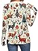 Women's Long Sleeve T Shirt Christmas -Cute Print Round Neck Casual Fall Fashion Blouses Basic Tunic Tops Holiday (US, Alpha, 4X-Large, Regular, Regular, Style-06)
