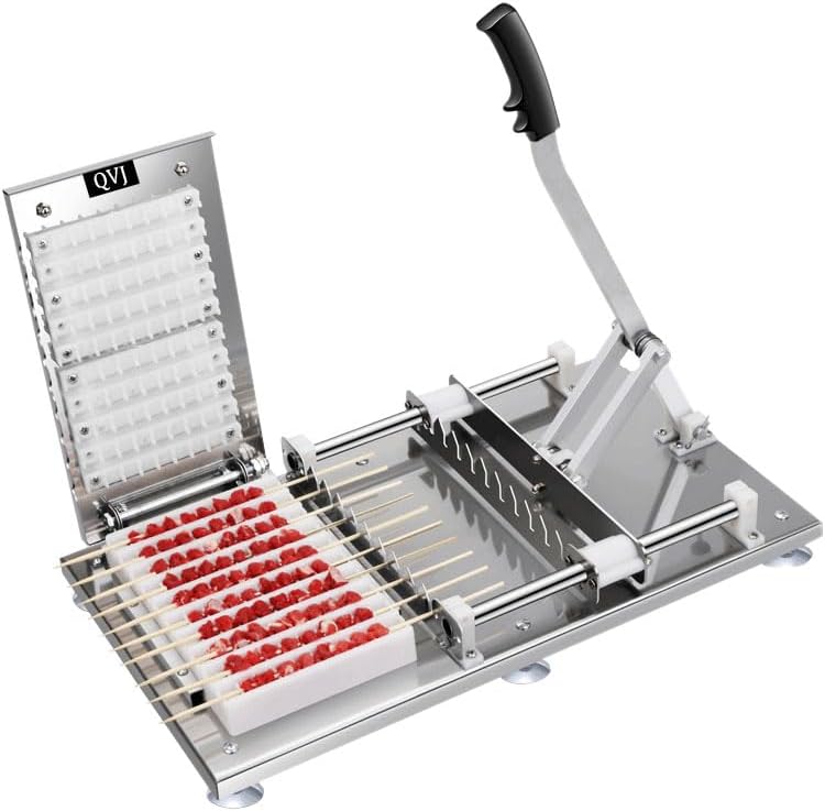 Manual Simple Easy Use Meat Skewer Machine Stainless Steel Portable Lever Type Barbeque Kabab Maker