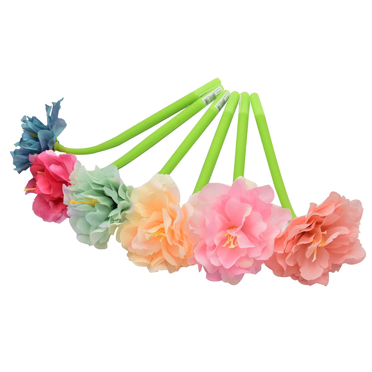 SIPLIV 12Pcs Creative Artificial Flowers Gel Ink Pen Ballpoint Pen Liquid Black 0.5mm Gel Ink Rollerball Pen for Girls Women Office School Supplies - Image 4