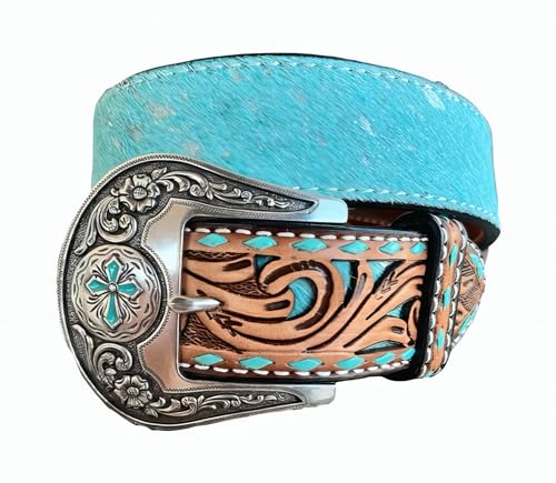 M&F Western Angel Ranch Haircalf Buck Lace Turquoise LG3