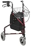 Karman Healthcare R-3600 3 Wheel Rollator with Large 8' Casters, Burgundy